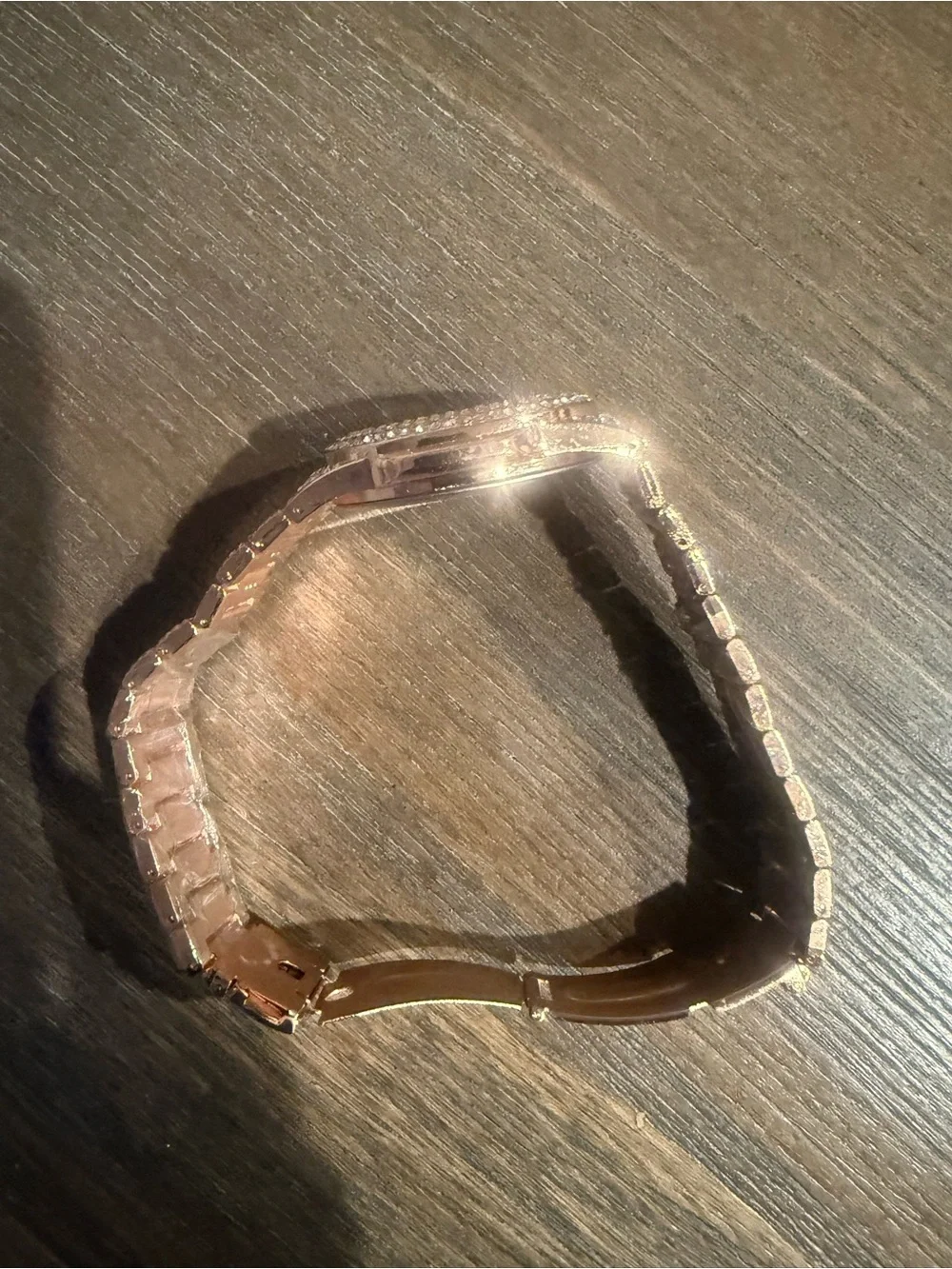 Rose Gold Crystal Pave Women’s Watch Bracelet